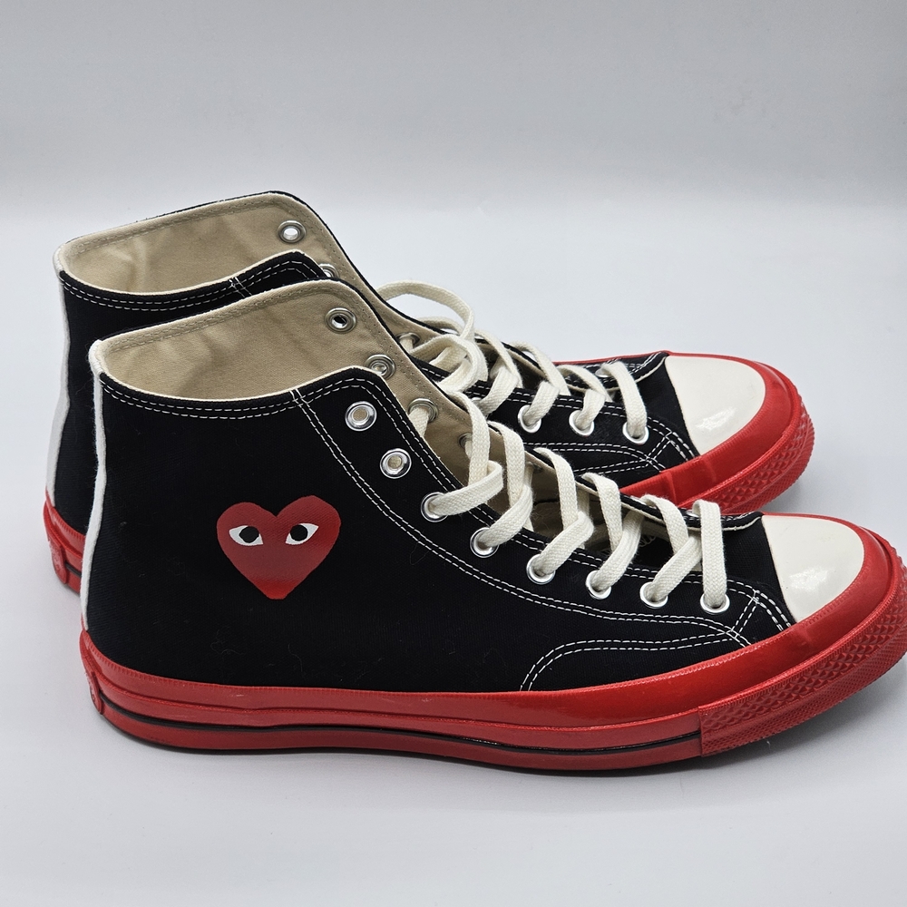 Converse x Comme des Garçons PLAY Chuck Taylor High Top Unisex Sneakers Black - Picture 2 of 10